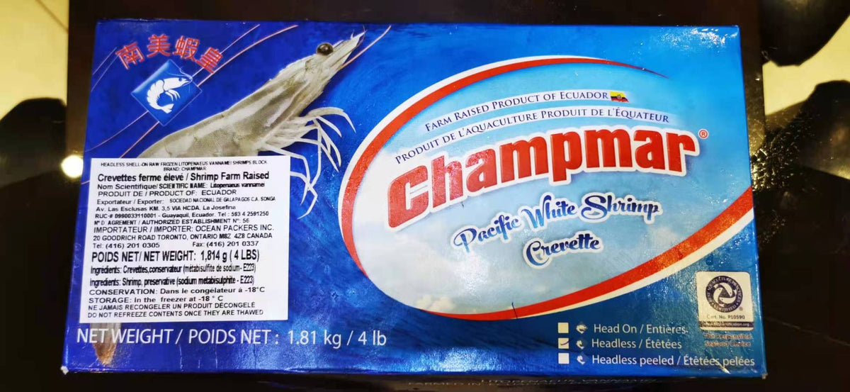 Shrimpさま専用 HEAD-LESS WHITE SHRIMP (4 LBS/BOX) - ECUADOR - CHAMPMAR BRAND